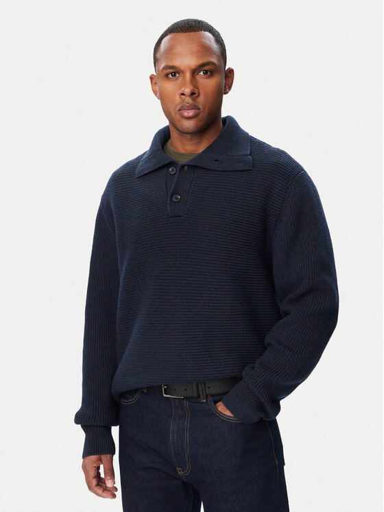 Calvin Klein Calvin Klein Sweter LV04LH311G Granatowy Regular Fit