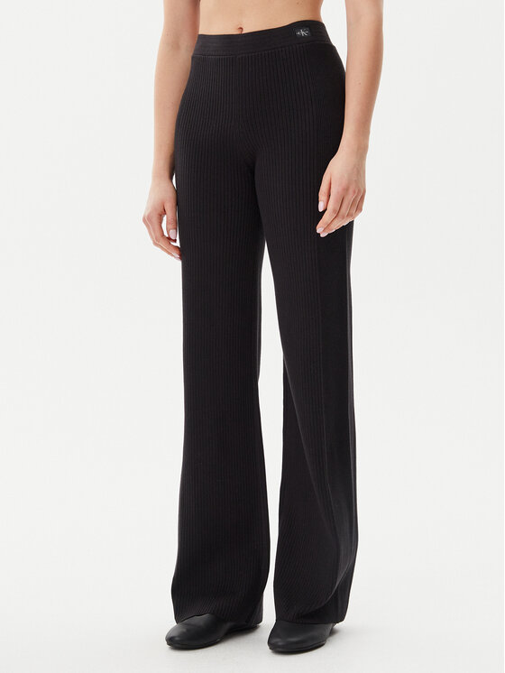 Calvin Klein Jeans Úpletové nohavice J20J225336 Čierna Slim Fit