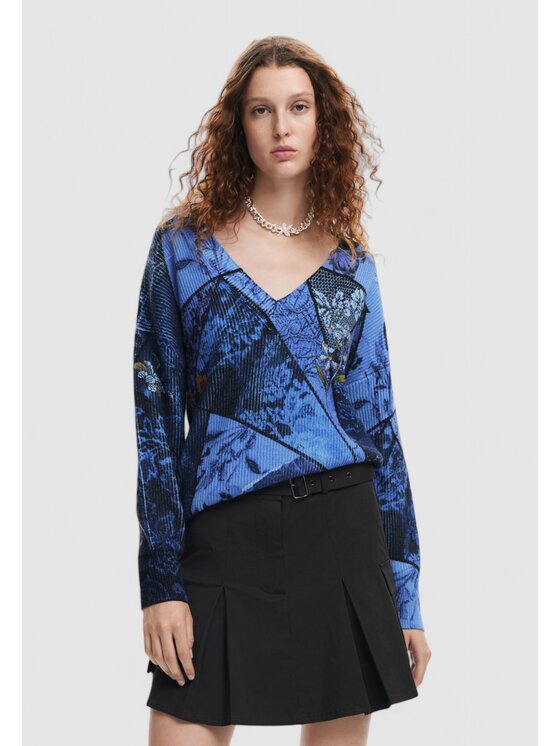 Desigual Desigual Maglione JERS_OCEAN Viola Regular Fit