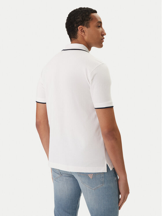 Guess Jeans Guess Jeans Tricou polo M6RP24 KCJV1 Alb Regular Fit