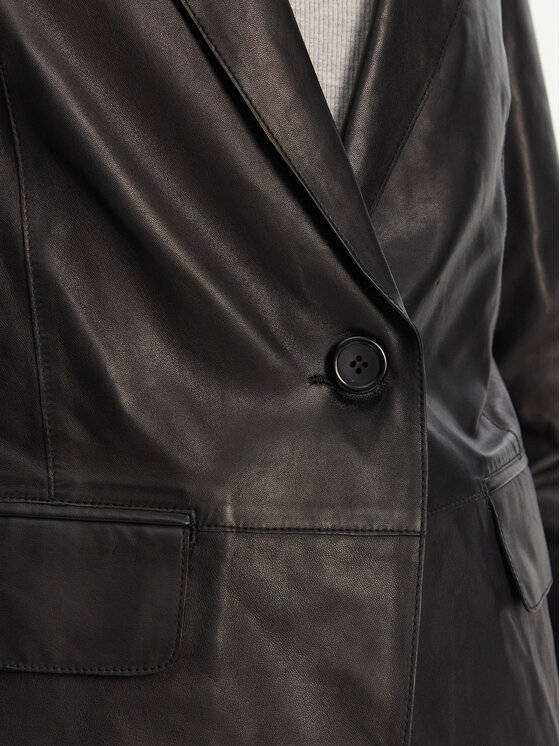 Serge Pariente Serge Pariente Lederjacke Caprice Schwarz Slim Fit