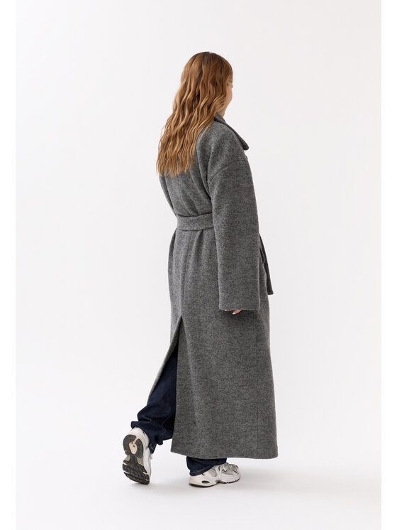 Mirons Mirons Płaszcz wełniany Soft Szary Oversize