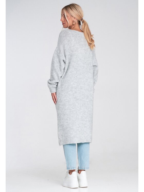 FIGL FIGL Kardigan M1237 Šedá Regular Fit