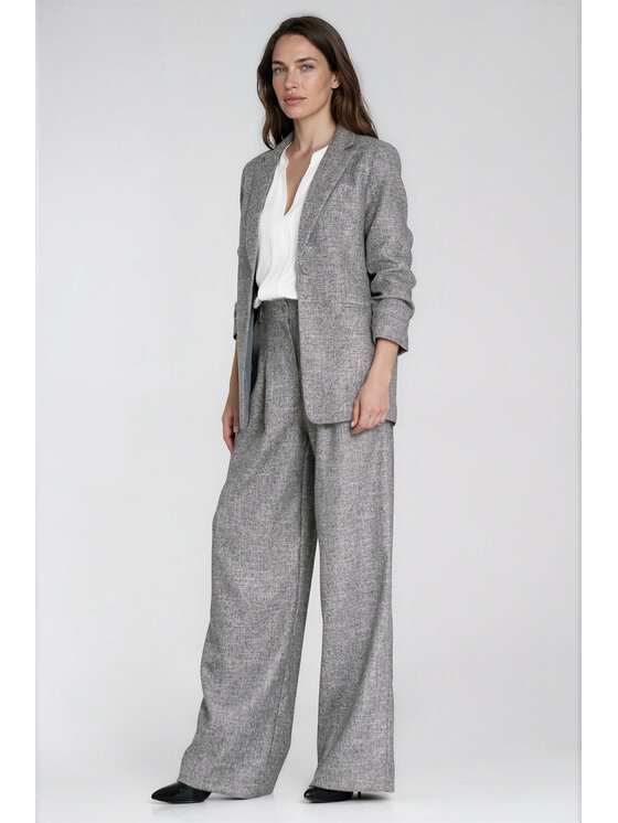NIFE NIFE Spodnie materiałowe SD158 Szary Wide Leg