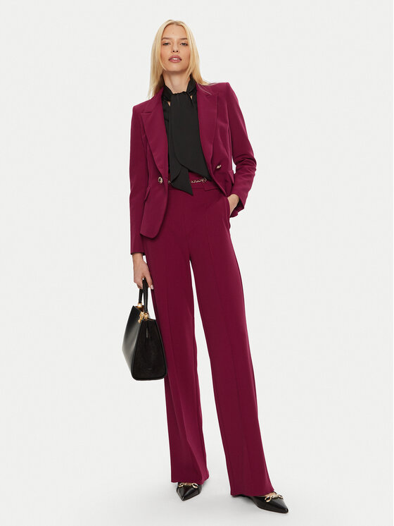 Rinascimento Rinascimento Hlače iz tkanine CFC0120004003 Bordo rdeča Regular Fit