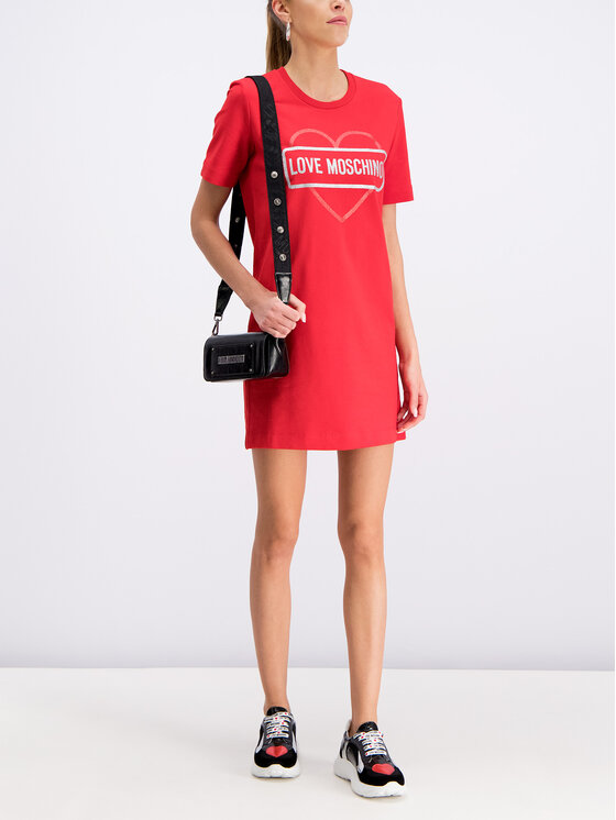 LOVE MOSCHINO Vsakodnevna obleka W5A0206E 2017 Rdeča Regular Fit