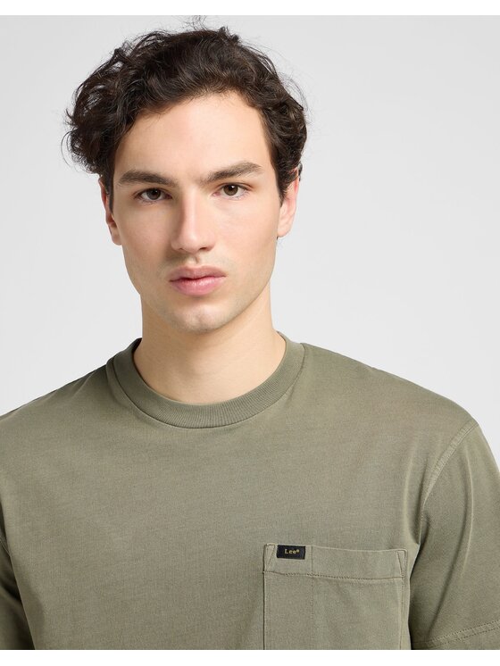 Lee Lee T-Shirt Relaxed Pocket Tee Zielony Relaxed Fit