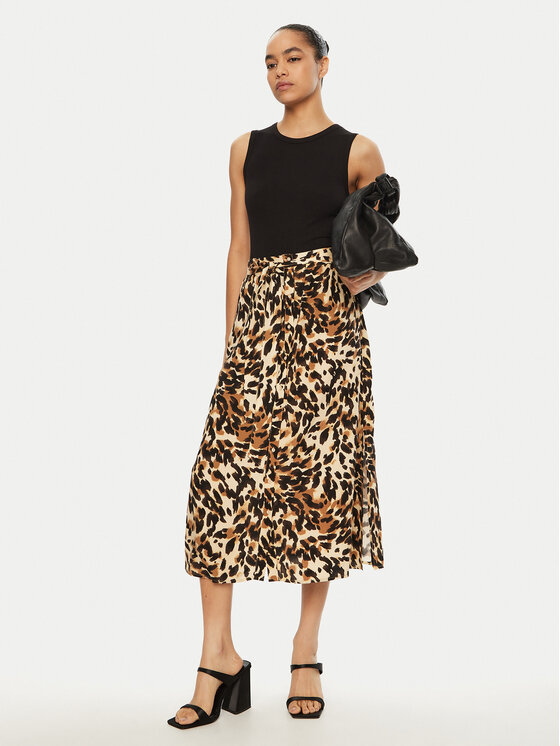 YAS YAS Спідниця-міді Savanna 26028279 Коричневий Regular Fit