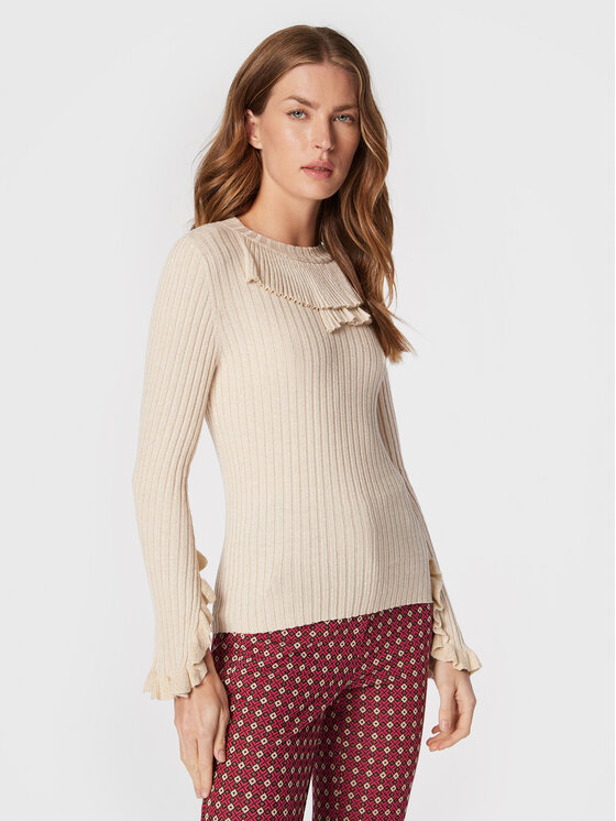 Liu Jo Pulover CF2110 MA64J Bež Regular Fit