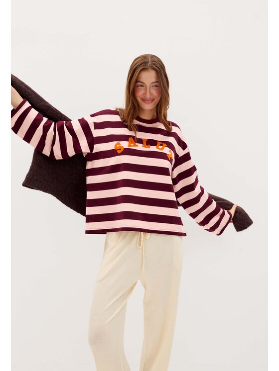Mirons Mirons Longsleeve Print Kolorowy Regular Fit