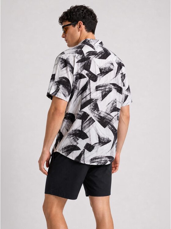 MyStars MyStars Koszula Na lato wakacje urlop 132128 Biały Relaxed Fit