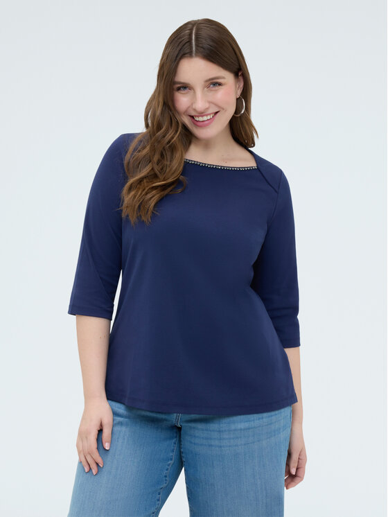 Fiorella Rubino Fiorella Rubino Bluzka G08WL009105N034 Niebieski Regular Fit
