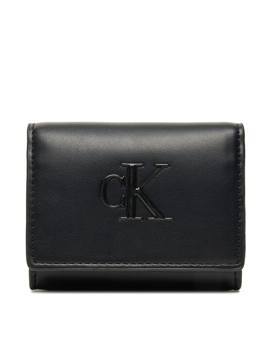 Calvin Klein Mały Portfel Damski Bold Ck Medium Bifold LV04F1047G Czarny