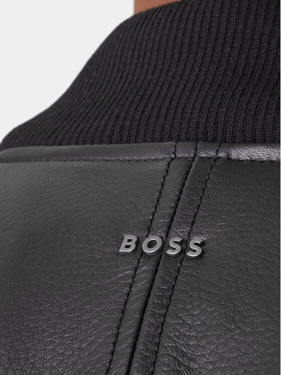 BOSS BOSS Bőrkabát Jakri 50552151 Fekete Regular Fit