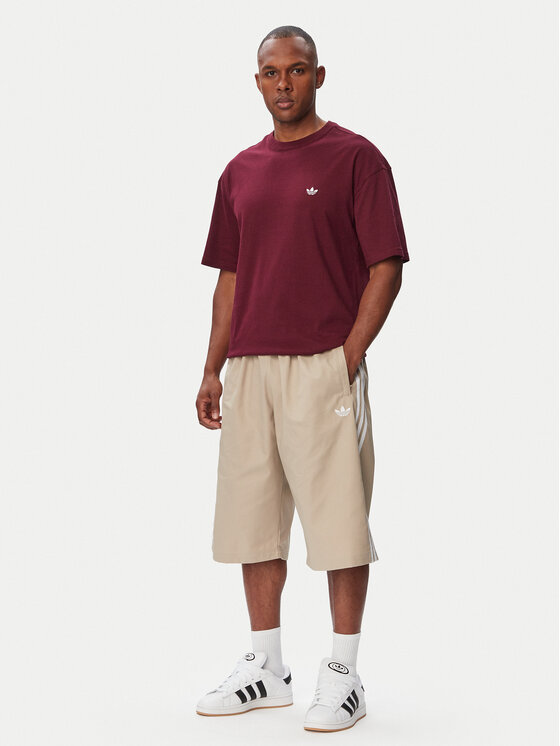 adidas adidas Sportiniai šortai Adicolor Twill KR1388 Smėlio Relaxed Fit