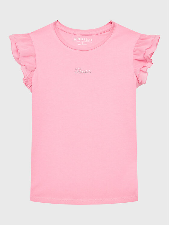 Guess Guess Μπλουζάκι J3GP03 K6YW1 Ροζ Regular Fit