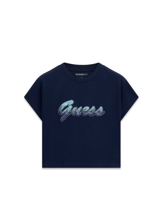 Guess Guess T-Shirt 181610 Modrá Classic Fit