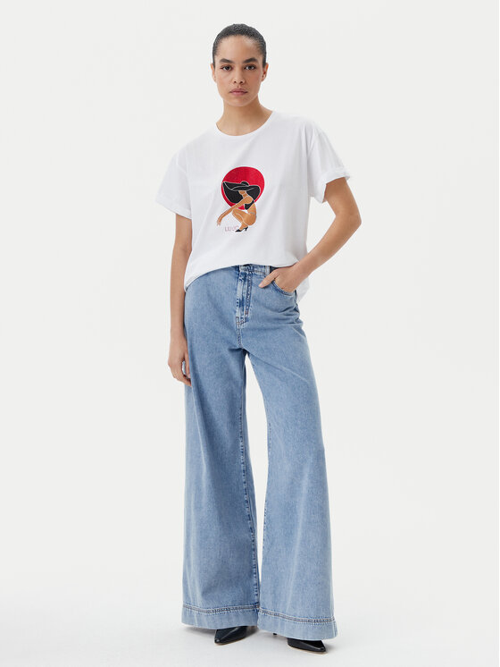 Liu Jo Beachwear Liu Jo Beachwear T-Shirt q-roa-35173 Bílá Regular Fit