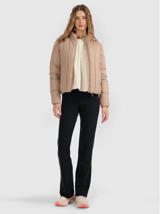 4F 4F Kurtka puchowa MIDSHOP TEXTILE Beżowy Slim Fit