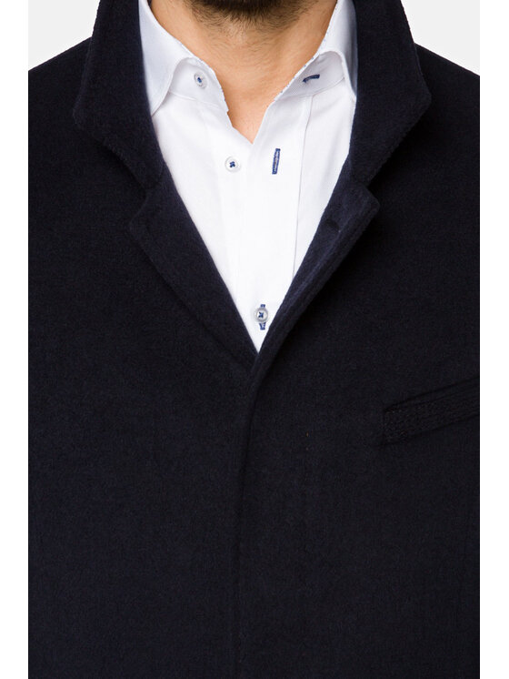Lancerto Lancerto Płaszcz wełniany Salvador KU054220000006 Granatowy Regular Fit