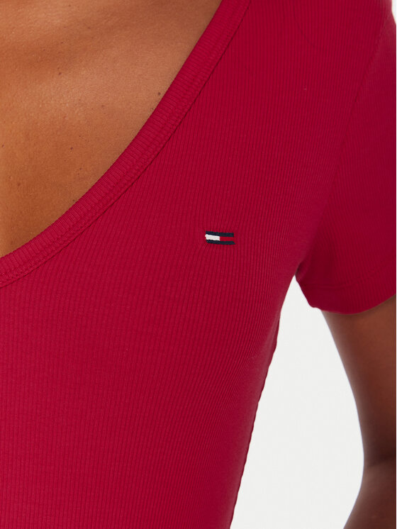 Tommy Jeans Tommy Jeans T-Shirt Essential DW0DW17385 Rosa Slim Fit