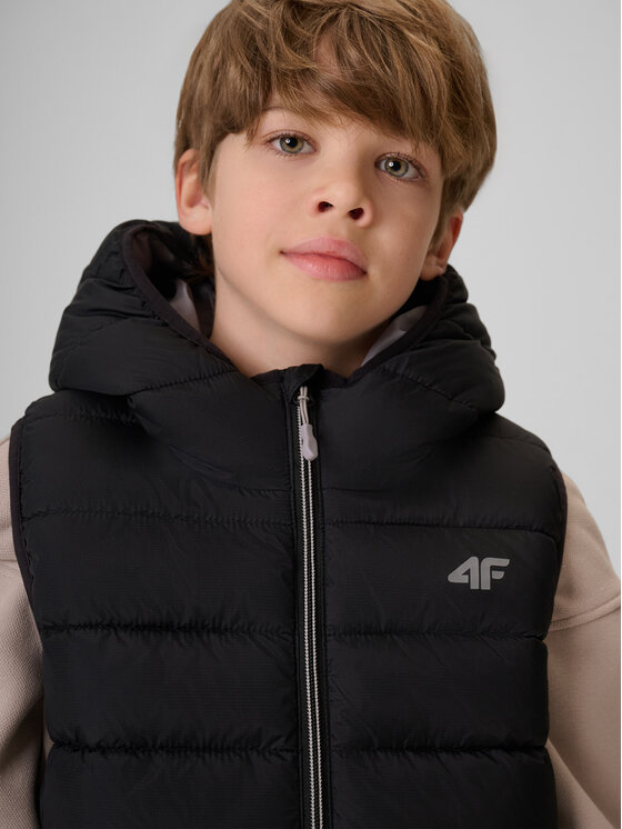 4F 4F Kamizelka OUTERWEAR Czarny Regular Fit