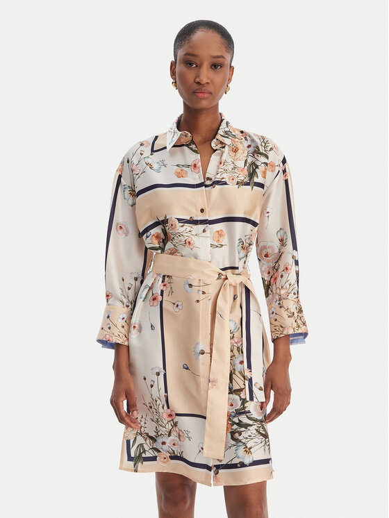 Liu Jo Liu Jo Košeľové šaty WA6507 T2555 Béžová Regular Fit