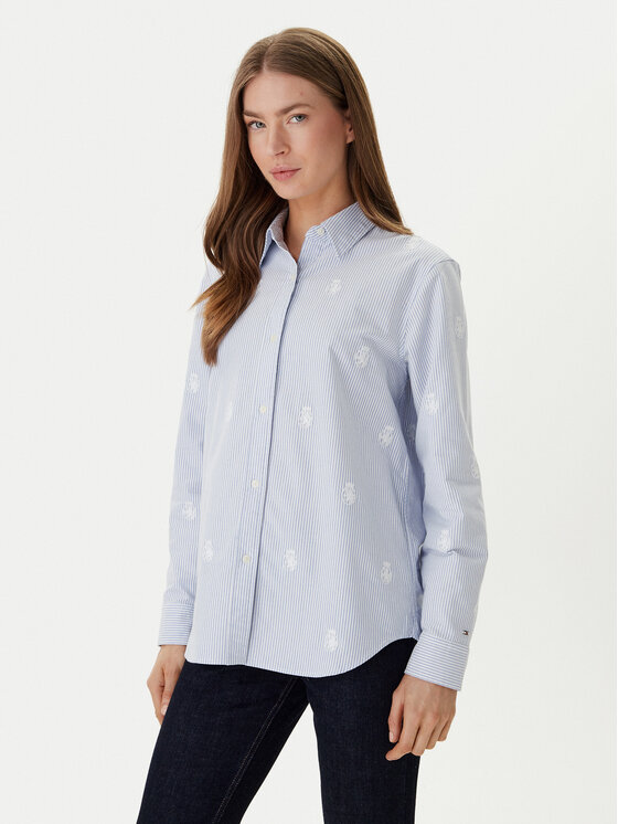 Tommy Hilfiger Tommy Hilfiger Košulja WW0WW49386 Svijetloplava Relaxed Fit