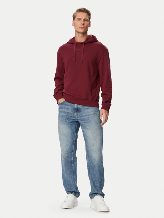 HUGO HUGO Džemperis ar kapuci 50486478 Bordo Relaxed Fit