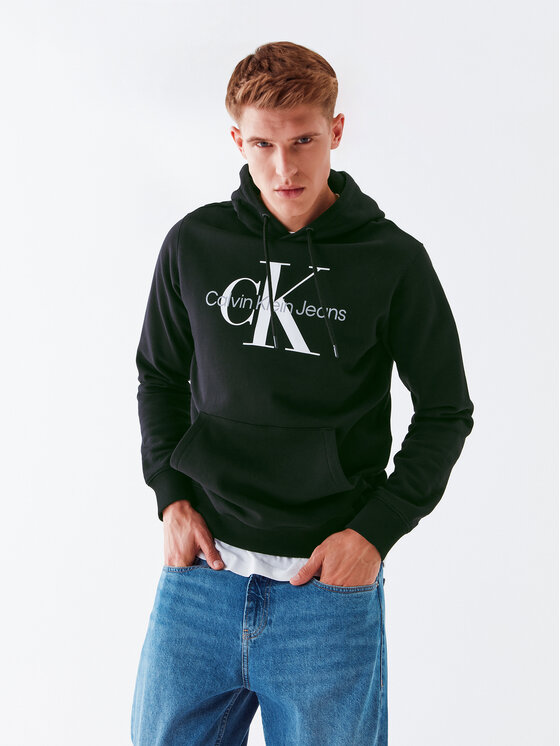 Calvin Klein Jeans Džemperis ar kapuci J30J320934 Melns Regular Fit