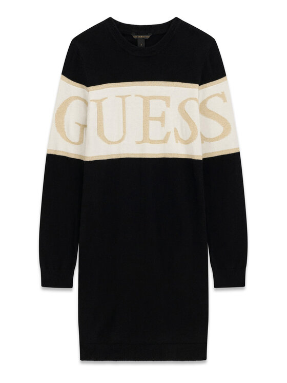 Guess Guess Džemper haljina J6BK06 Z1295 Crna Regular Fit