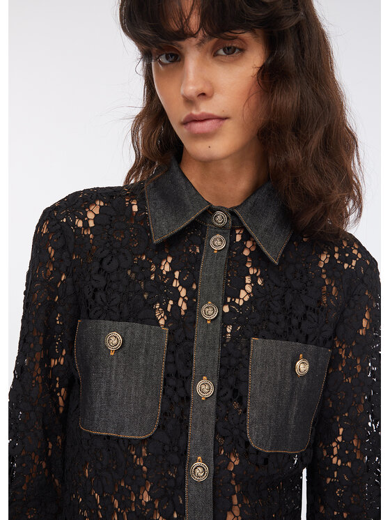 Liu Jo Liu Jo camicia di jeans UF5169J407888000 Nero Regular Fit