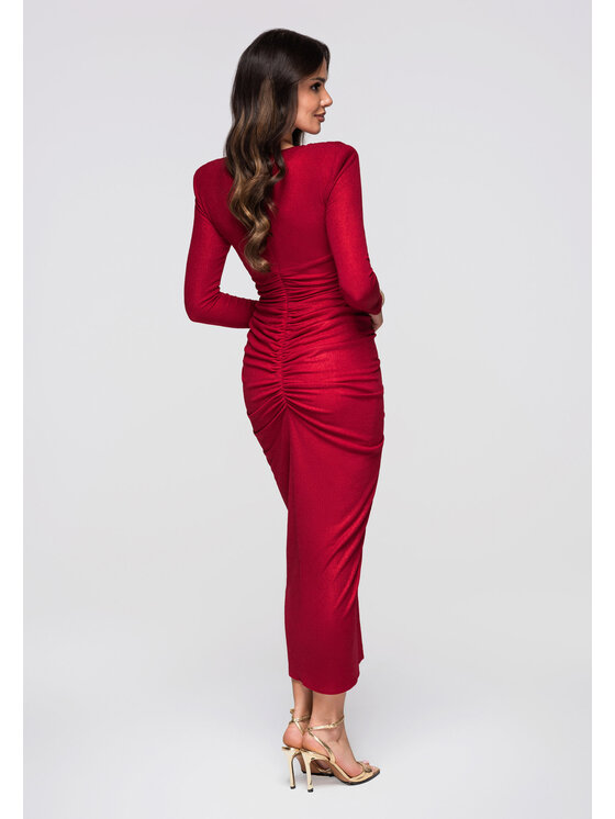 Ombre Ombre Sukienka wieczorowa LA-OM-DLR268 Czerwony Regular Fit