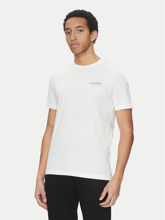 Puma Puma T-krekls Graphics 3 Circles 684834 Balts Regular Fit