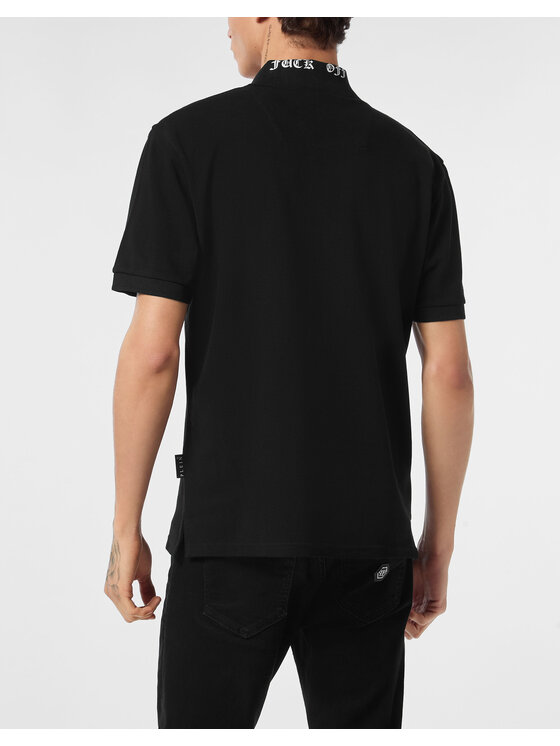 PHILIPP PLEIN PHILIPP PLEIN Polo 25563 Czarny Slim Fit