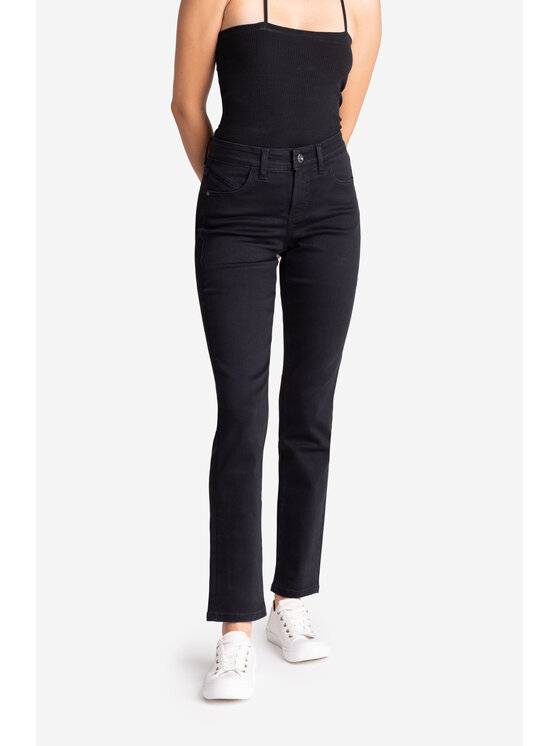 RJ Rocks Jeans RJ Rocks Jeans Jeansy Daisy Czarny Straight Leg