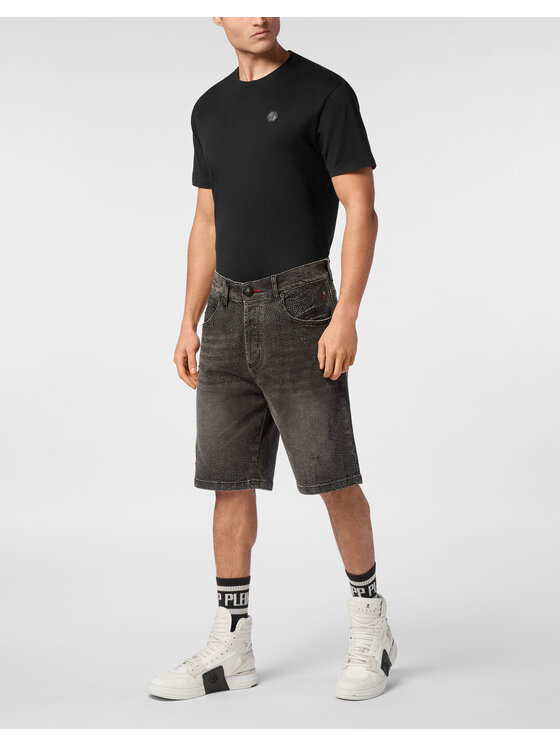 PHILIPP PLEIN PHILIPP PLEIN Džínové šortky 25431 Šedá Regular Fit