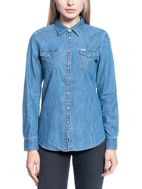 Wrangler Wrangler Camicia LS DENIM SHIRT Blu Regular Fit