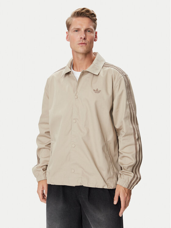 adidas Преходно яке 3 Stripes Coaches Jacket KS9297 Бежов Regular Fit