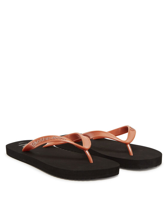 Calvin Klein Jeans Calvin Klein Jeans Japonki Beach Sandal Monologo Tpu YW0YW01719 Złoty