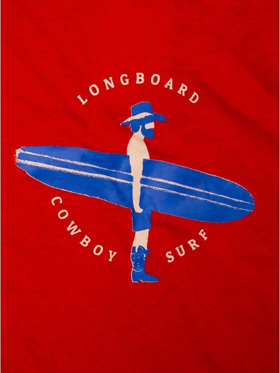 MyStars MyStars T-Shirt Longboard Cowboy 132431 Czerwony Regular Fit