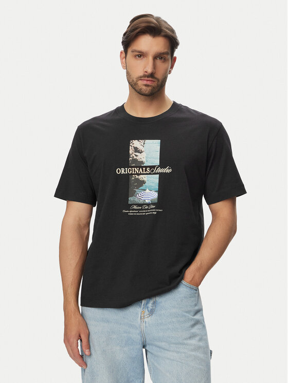 Jack & Jones Tricou Norrebro Photo 12291022 Negru Regular Fit