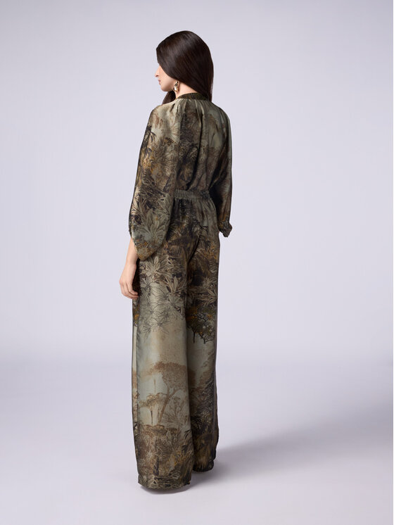 Oltre Oltre Pantaloni di tessuto P272J002360N0S5 Verde Baggy Fit