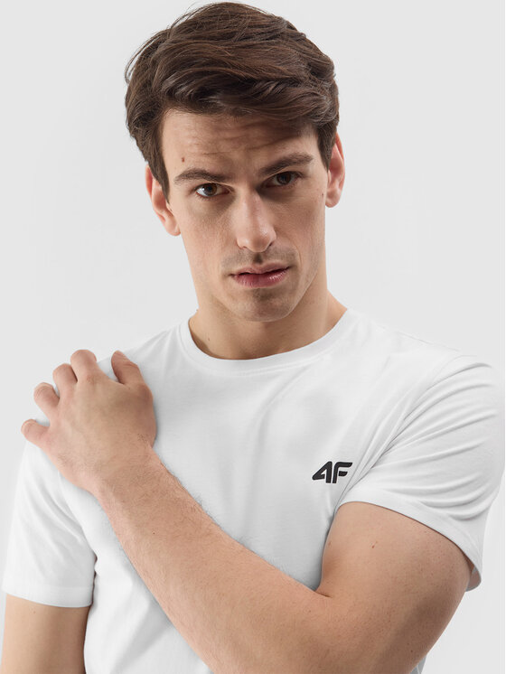4F 4F T-Shirt 4FWSS24 TTSHM1154 10S BIAŁY L Biały Regular Fit