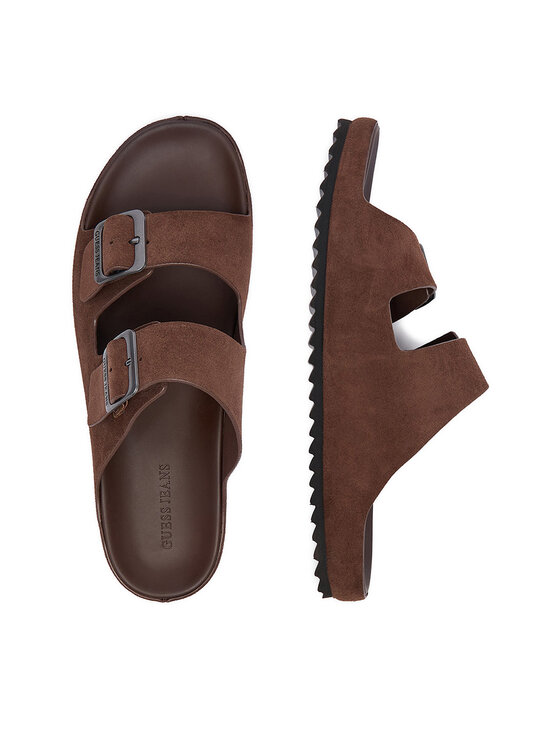 Guess Jeans Guess Jeans Чехли EO-KANSAS-01 126AM Тъмнокафяв