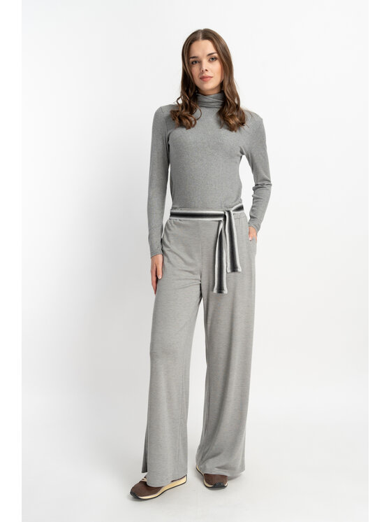 CLICK CLICK Spodnie materiałowe 30-331 Szary Active Fit
