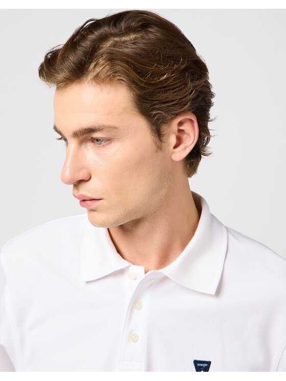 Wrangler Wrangler T-Shirt POLO SHIRT Biały Regular Fit