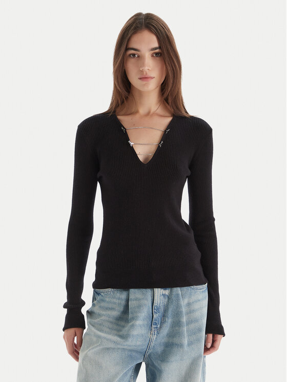 Patrizia Pepe Patrizia Pepe Svetr 2K0331/K7S0-K103 Černá Regular Fit