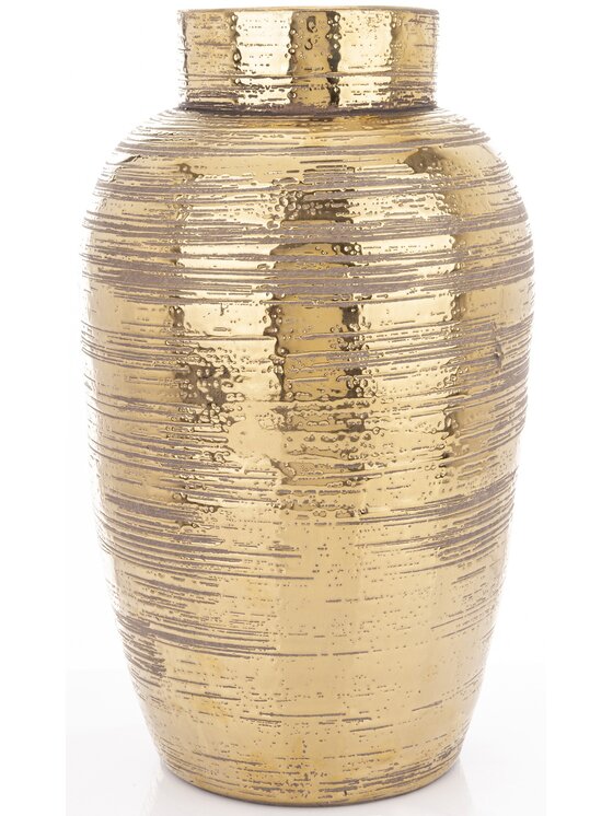 MIAhome MIAhome Wazon ceramiczny złoty, postarzany 38x22x22 cm JULIANO Złoty