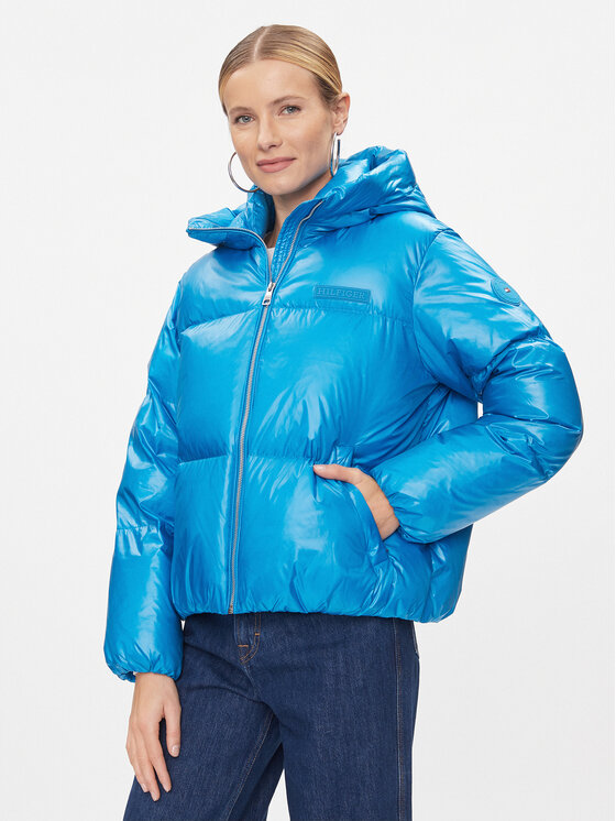 Tommy Hilfiger Tommy Hilfiger Pehelykabát New York Gloss WW0WW40836 Kék Relaxed Fit
